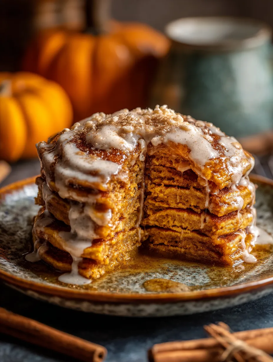Un plato con postre de pancakes y semillas de calabaza.