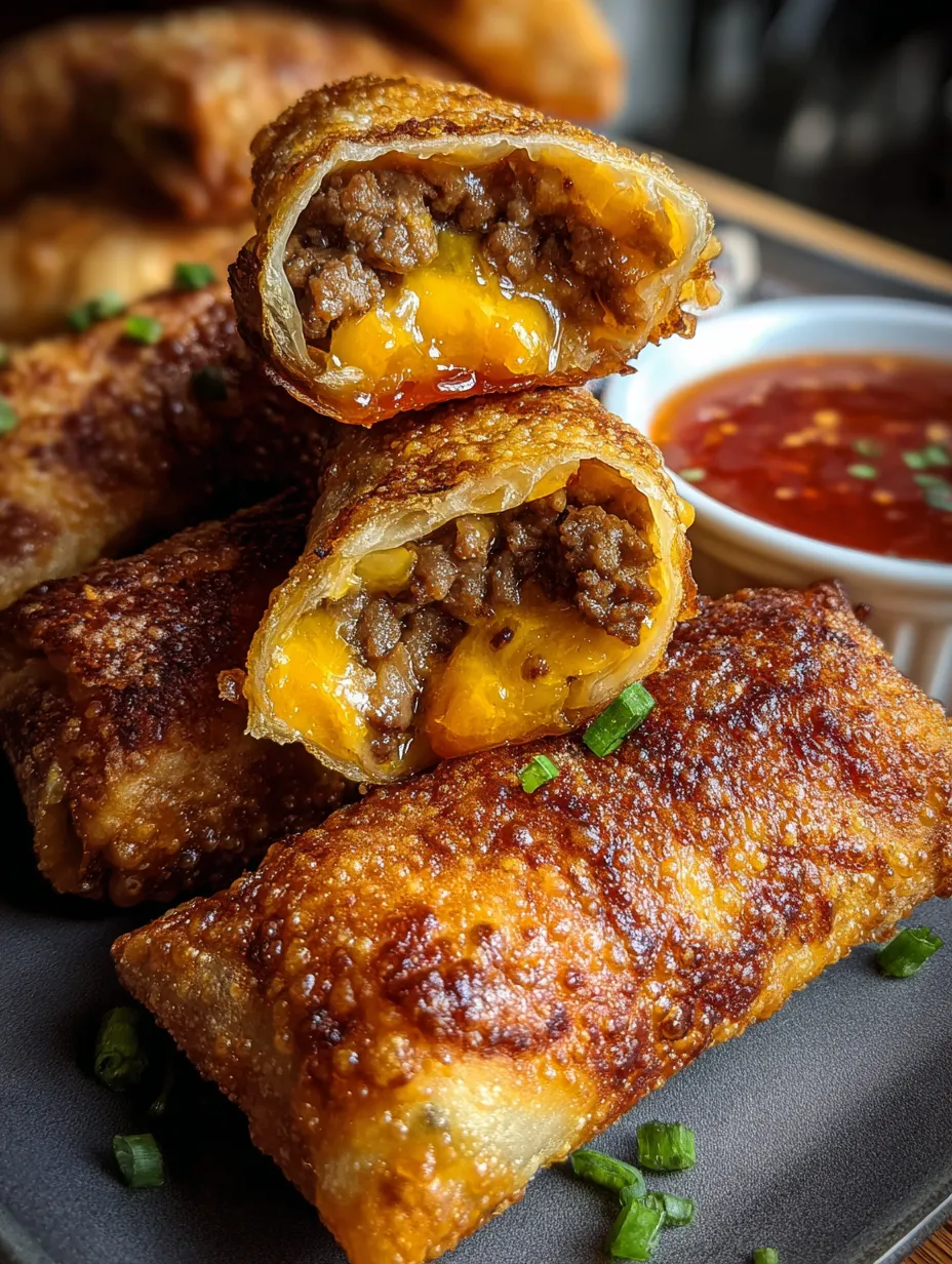 Una fuente llena de eierrollen servidas con ketchup y salsa encima.