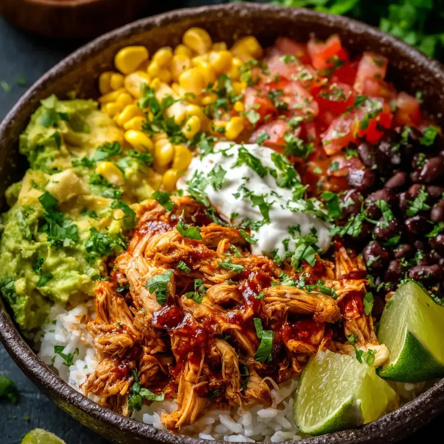 Un bowl lleno de papas, aguacate, jitomate, cilantro, limas y frijoles.