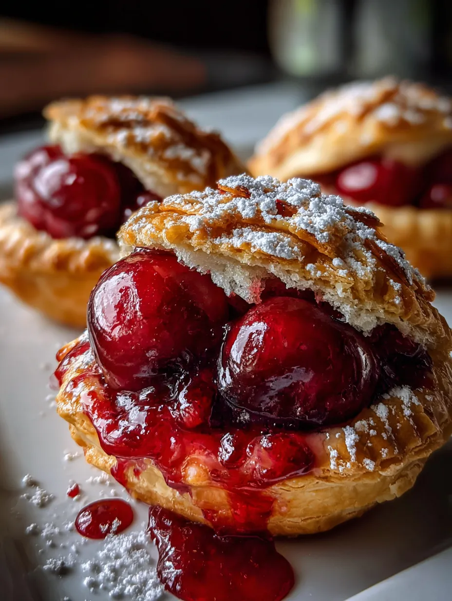 Un bizcocho con relleno de cereza y azúcar.