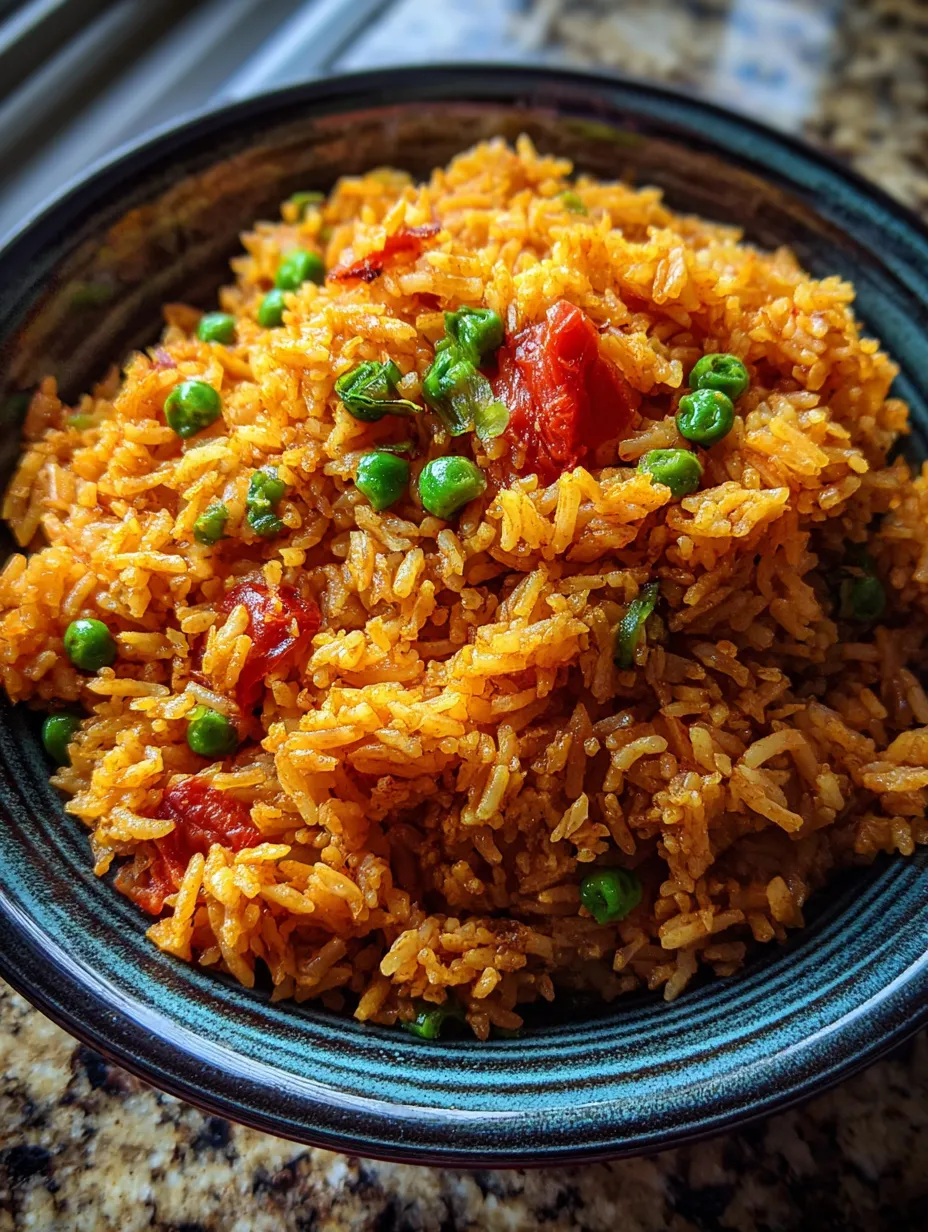 Una olla grande llena de arroz con jitomates.