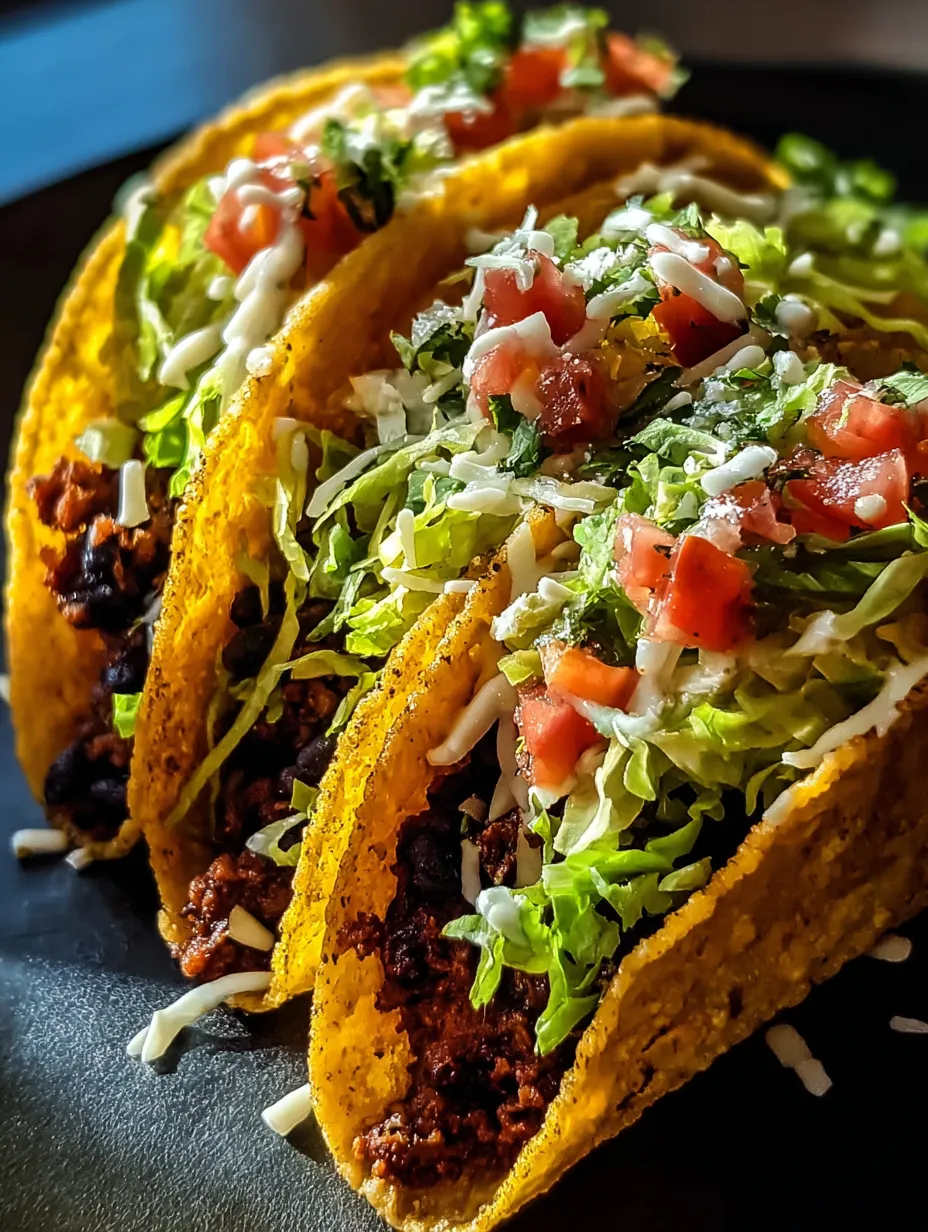 Dos tacos con lechuga verde y tomate en un plato.