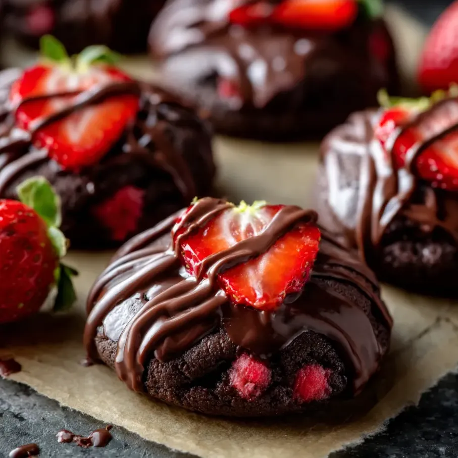 Una bolita de chocolate junto a fresas y trozos de chocolate.