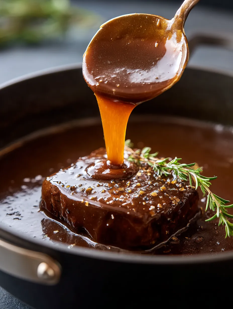 Un bol con mucha carne y salsa bañándola desde arriba.