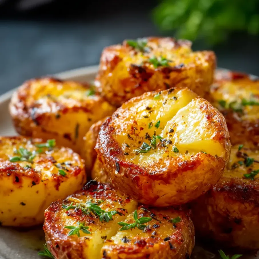 Un plato con patatas recién hechas de distintos tamaños y formas, listas para comer.