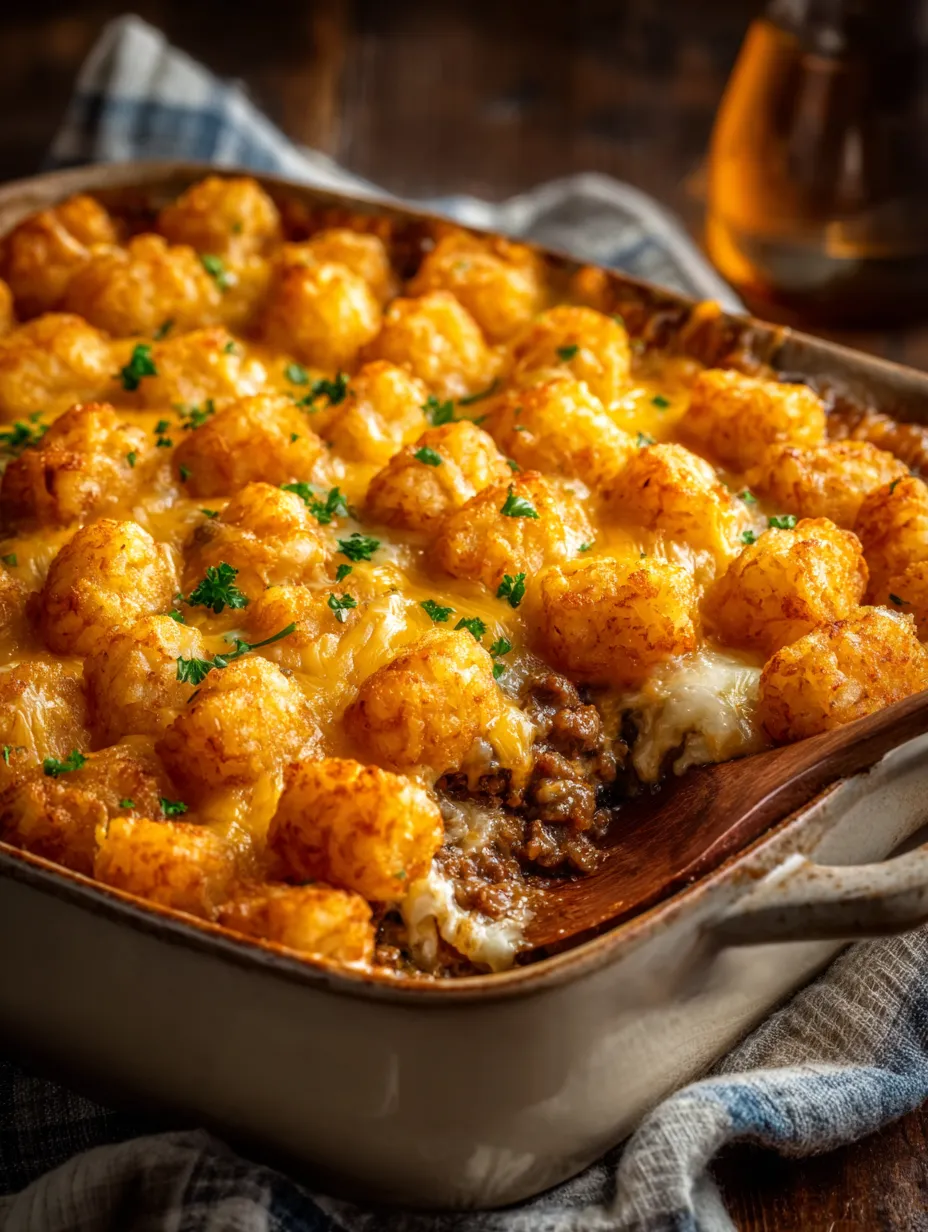 Una bandeja con Tater Tots y toppings sobre una mesa.
