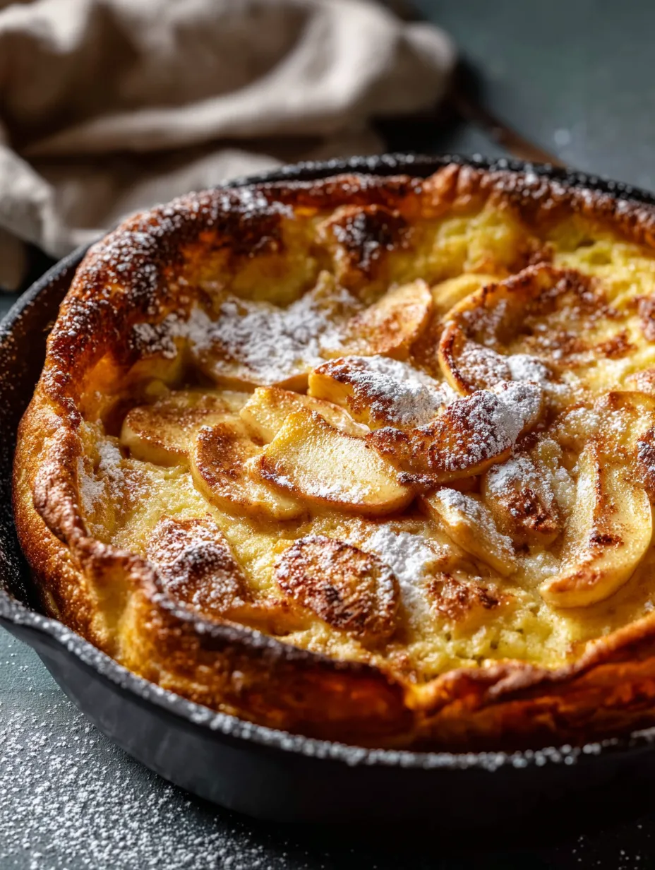 Un pastel al horno con trozos de manzana y azúcar sobre un plato.