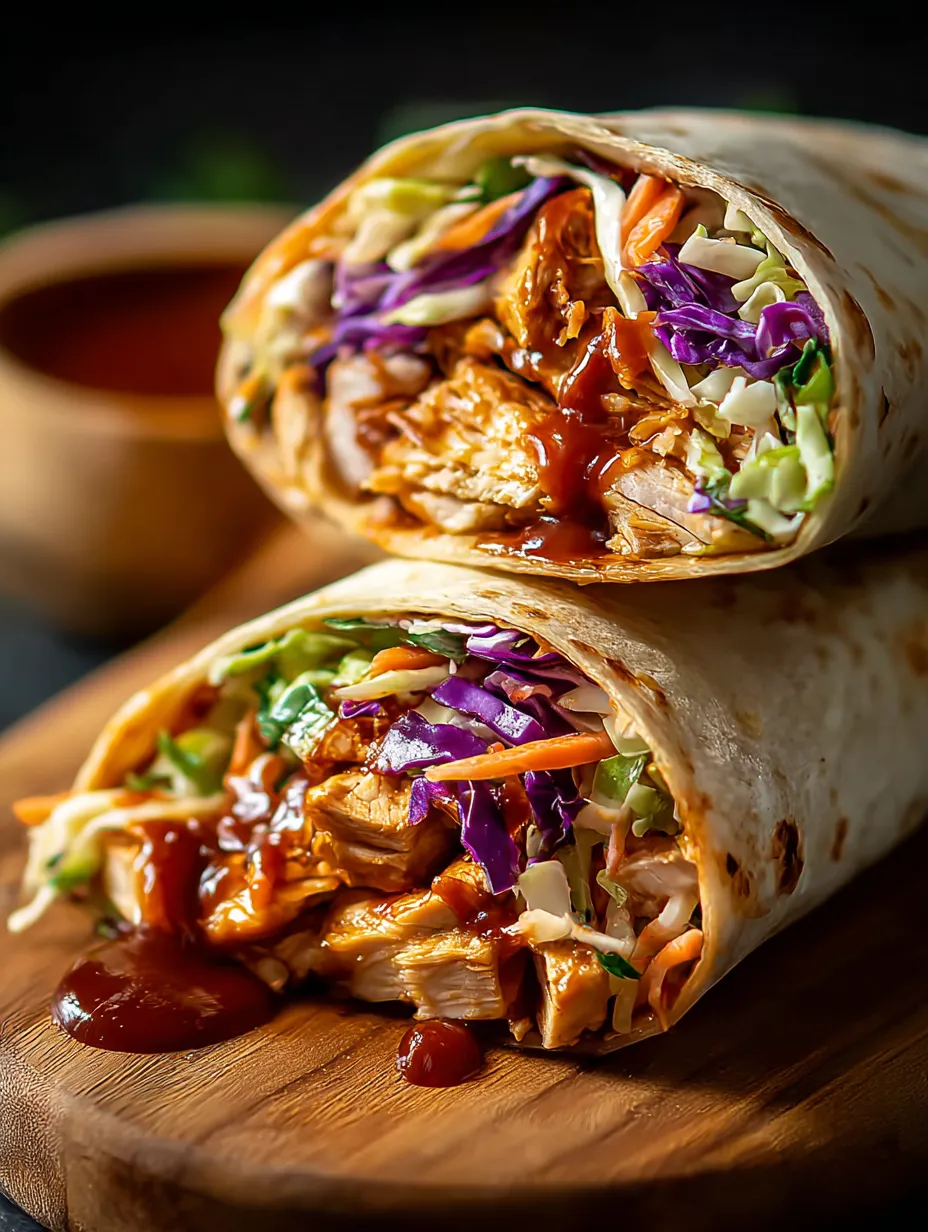 Un sándwich de pollo y salsa sobre una mesa.