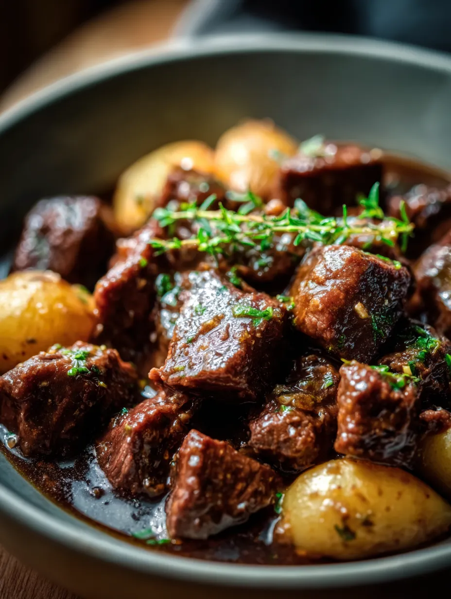 Olla abatida con papas, carne y cebollas.