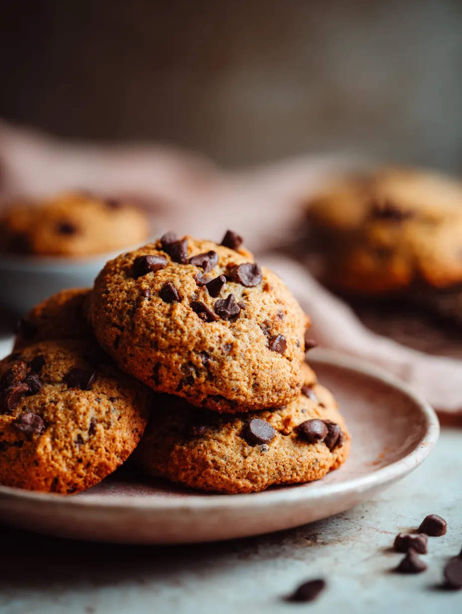 Un paño blanco cubre un bol lleno de cookies con pepitas de chocolate.