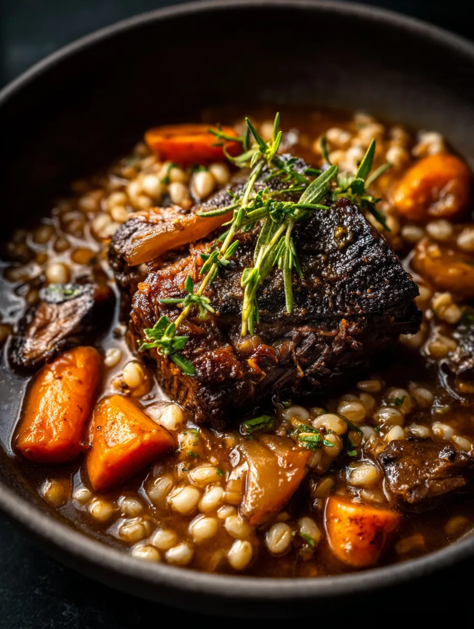 Un guiso tierno con cebolla y especias en plato.