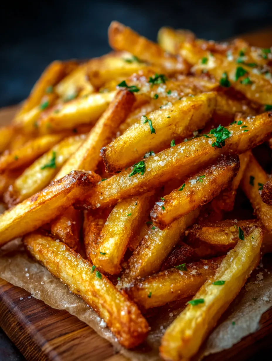 Un plato con papas recién hechas decoradas con parmesano y cebolla.