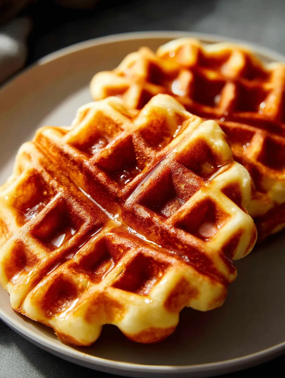 Waffles en un plato.