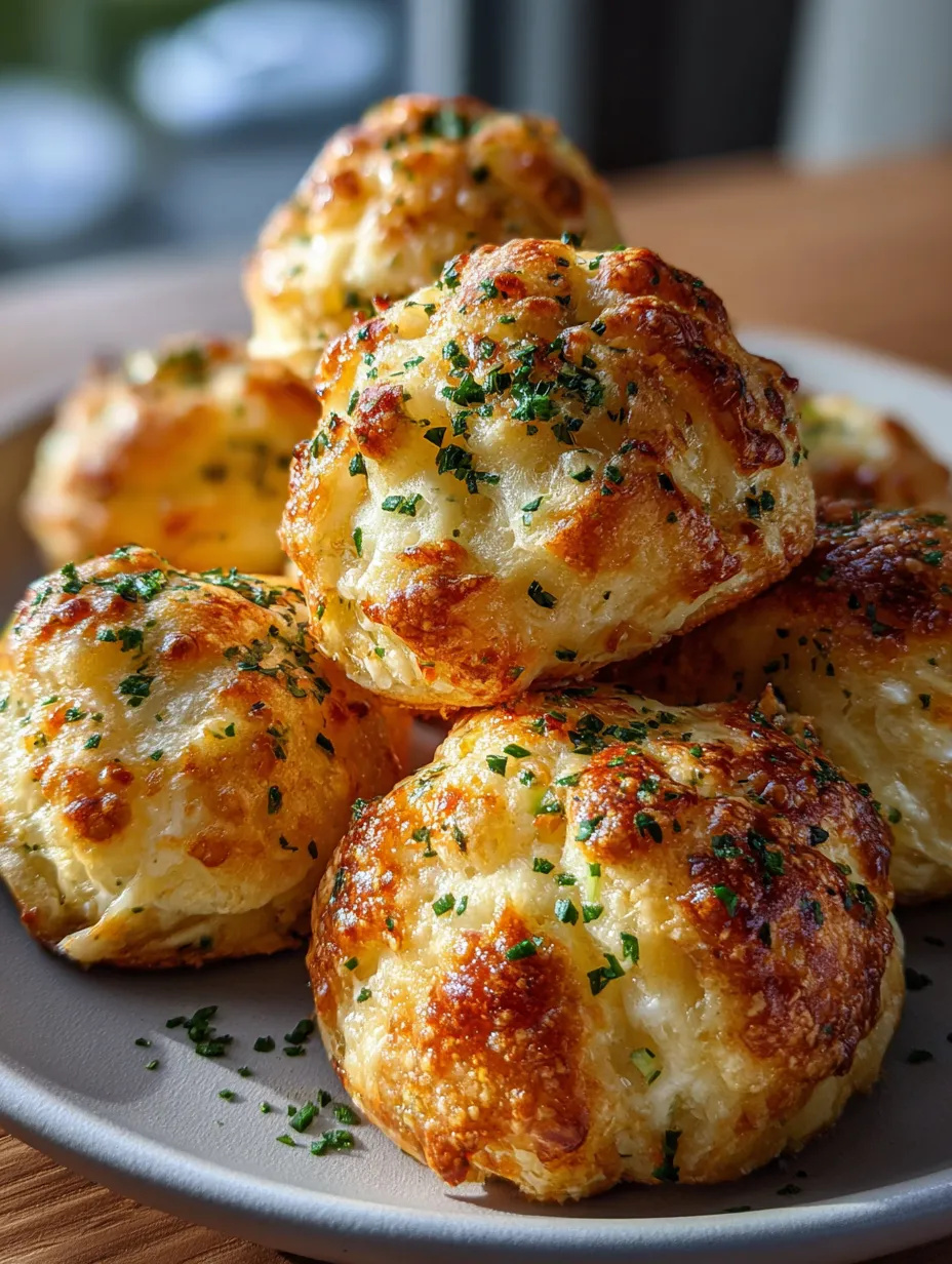 Seis bolitas doradas y verdes en un plato.