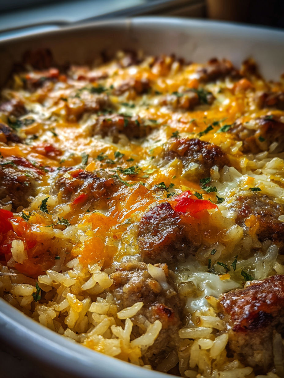 Una deliciosa cazuela de salchicha con arroz.
