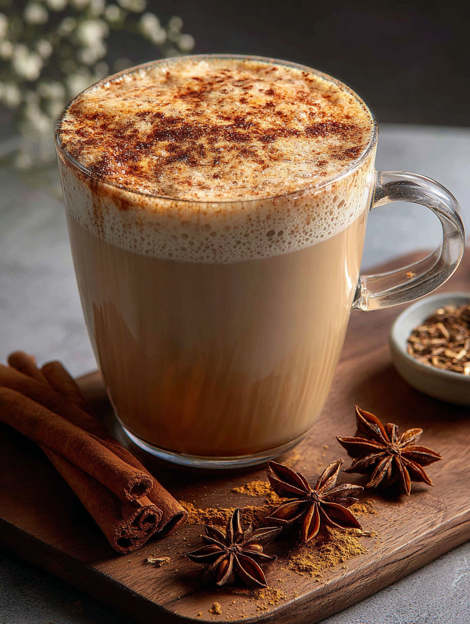 Una taza de café con una cuchara adentro.