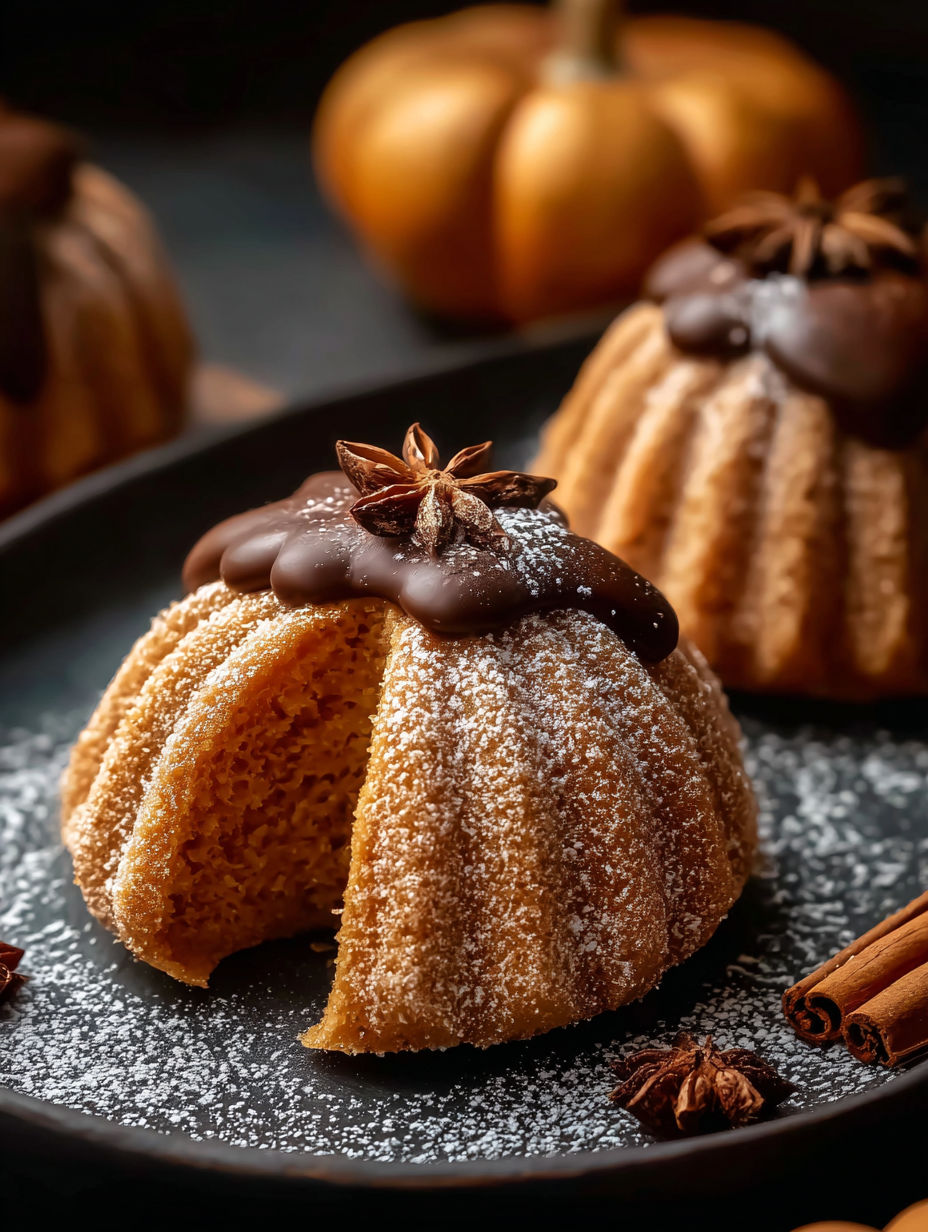 Trufas de cheesecake de calabaza en un plato.
