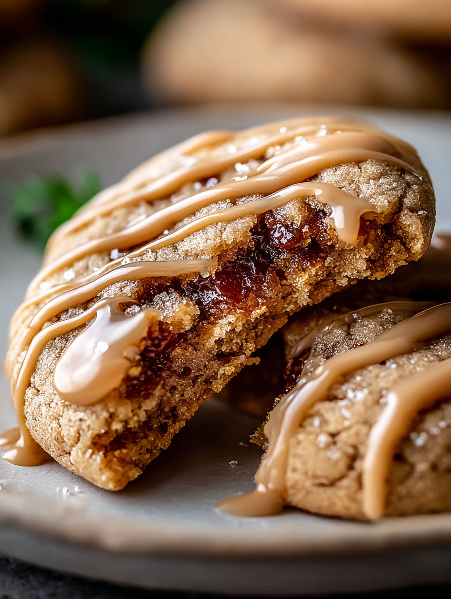 Dos galletas de azúcar moreno con maple y glaseado.