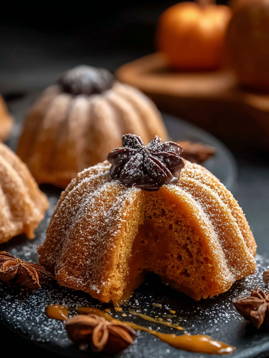 Trufas de cheesecake de calabaza sobre la mesa.