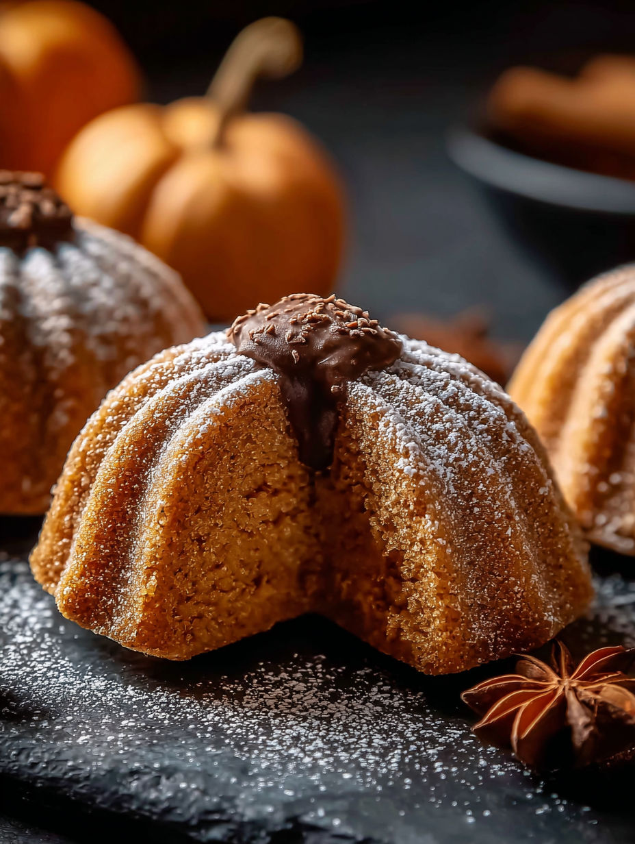 Trufas de cheesecake de calabaza sobre la mesa.