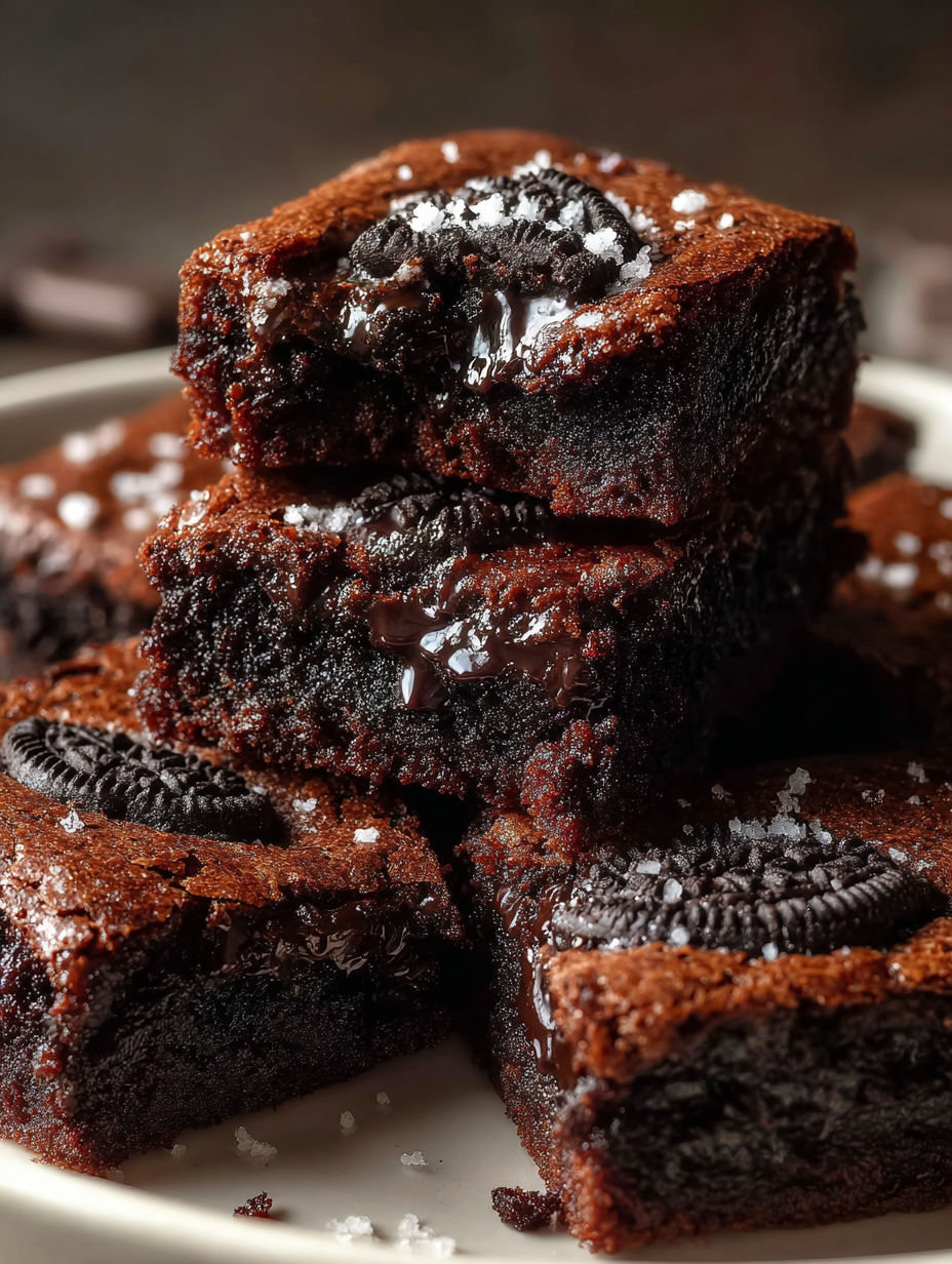 Un plato con galletas brownie de Oreo.