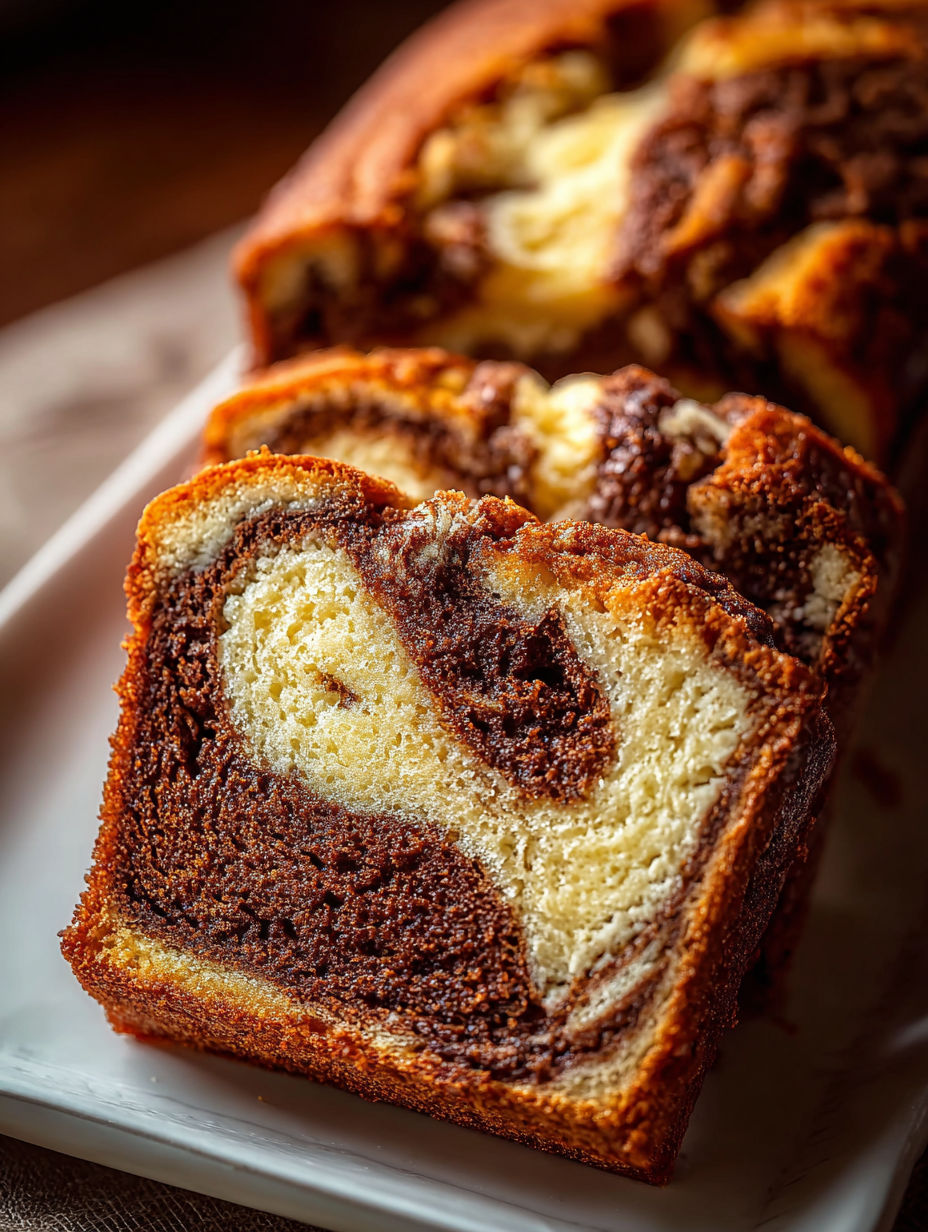 Rebanada de pan de plátano con remolino de canela.