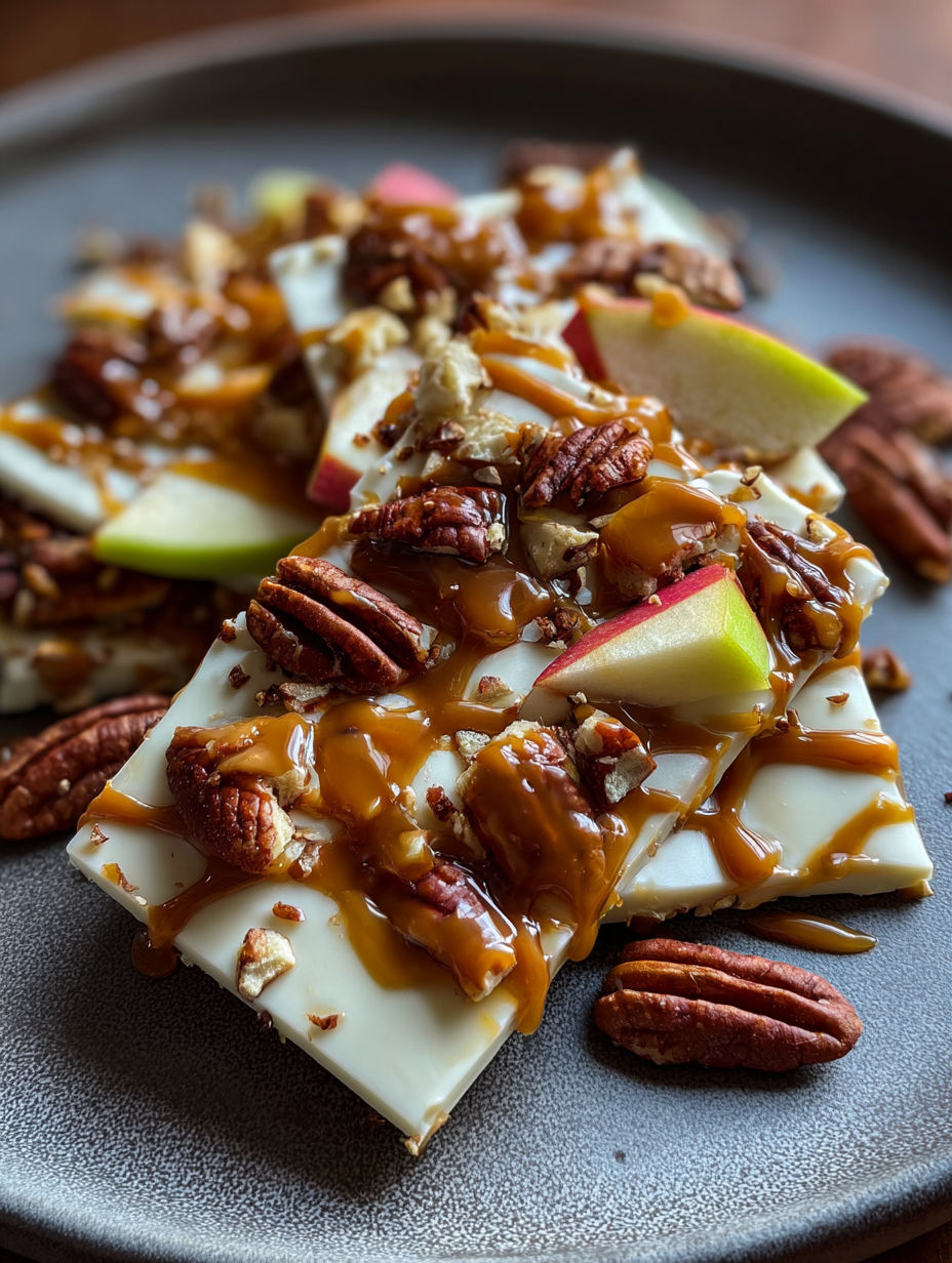 Primer plano de una corteza de manzana caramelizada.
