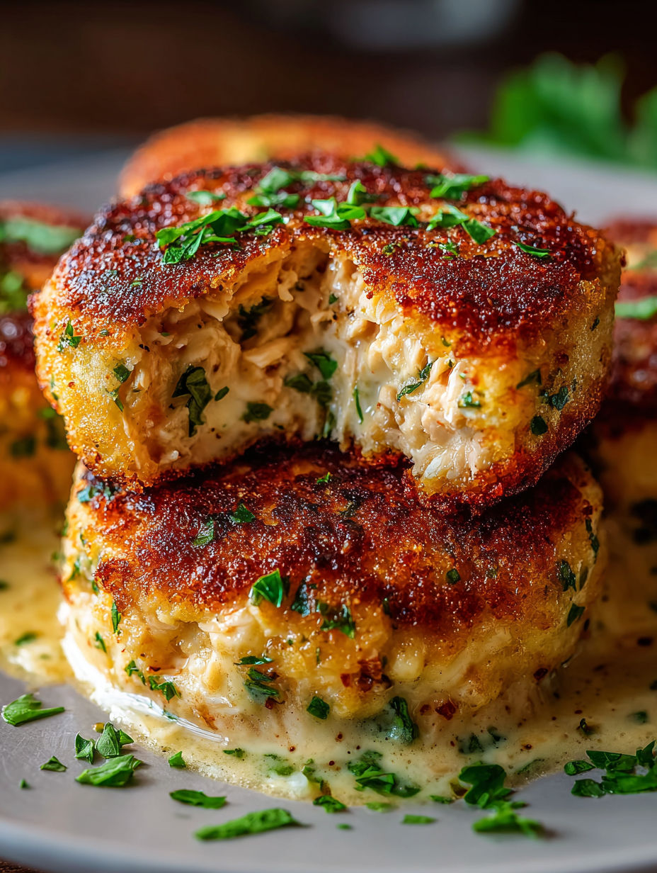 Tortitas de atún crujientes y con queso.
