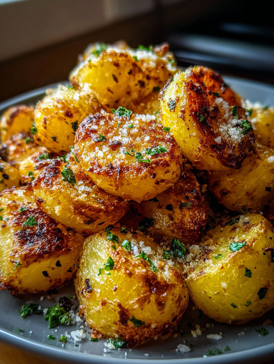 Papas Parmesano Crujientes en un plato.