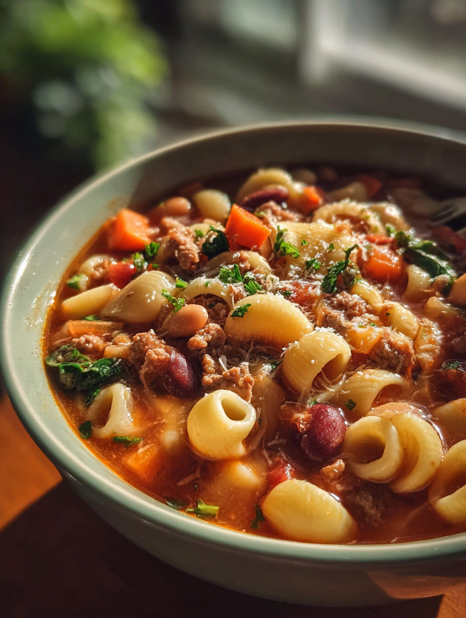 Un plato de pasta e fagioli.