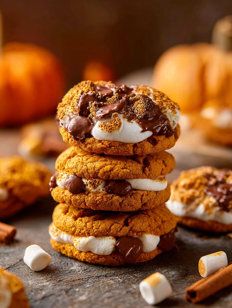 Galletas de calabaza con s'mores.