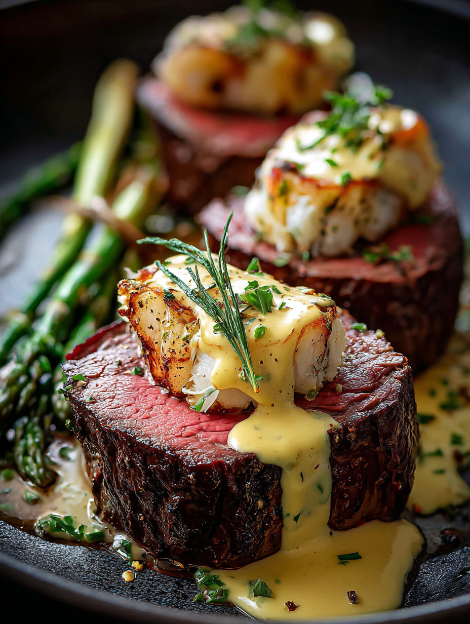 Un trozo de carne con salsa encima.