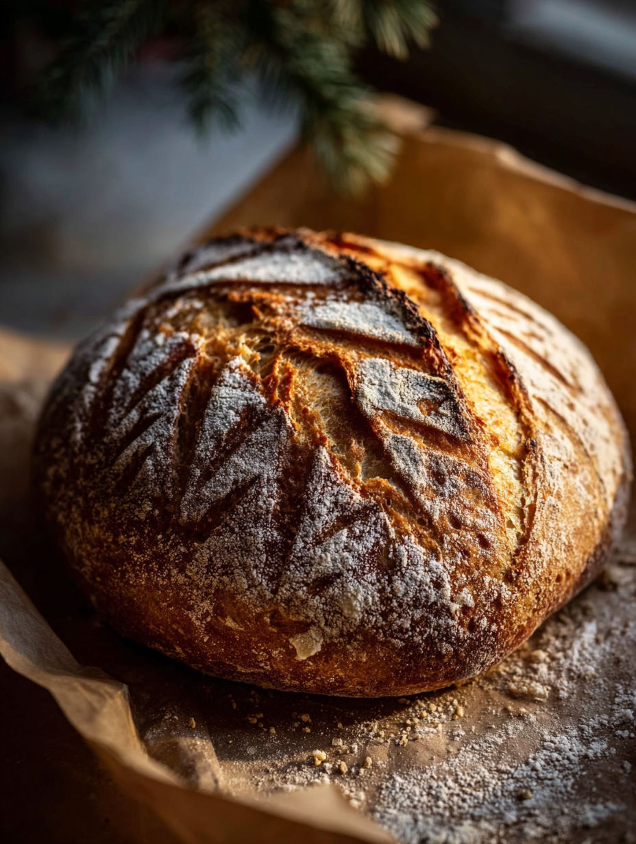 Una barra de pan con costra marrón.