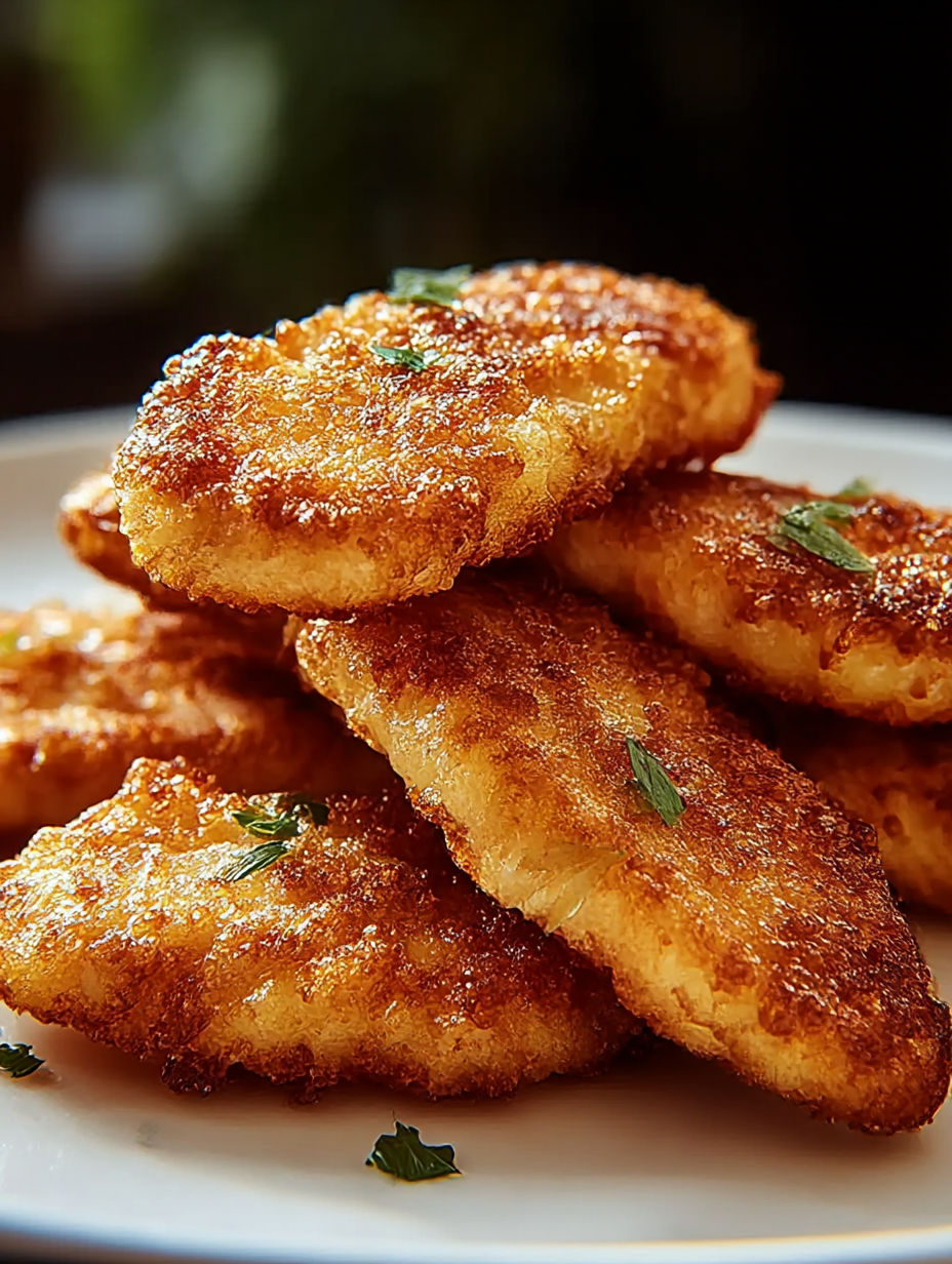 Una pila de comida frita en un plato.
