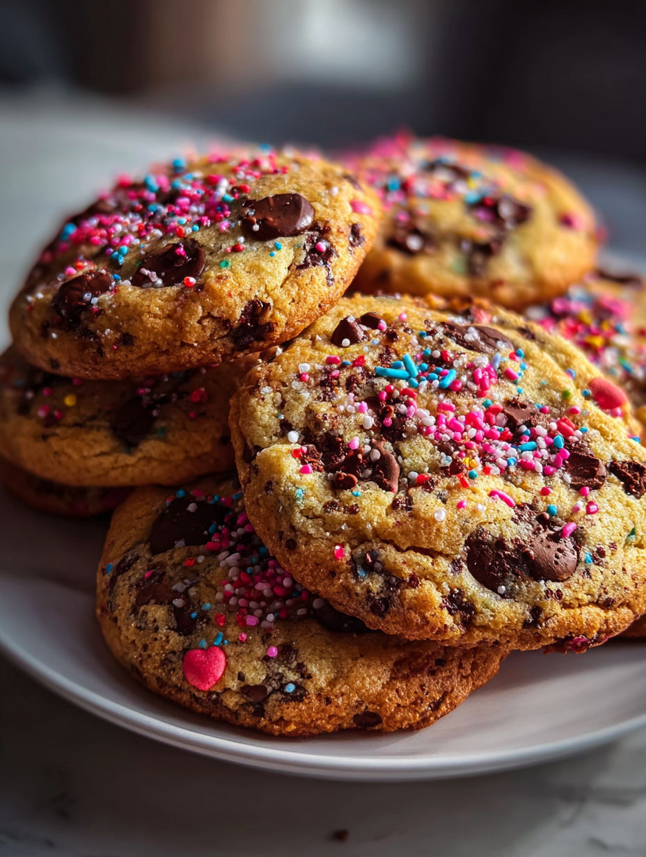 Un plato con galletas decoradas con sprinkles.
