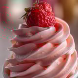 Pastel de fresas con glaseado rosa y blanco.