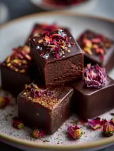 Un delicioso pastel de chocolate con chispas