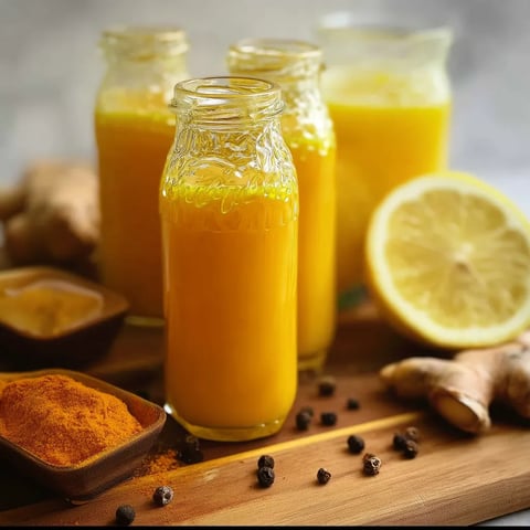 Tres frascos de vidrio llenos de un líquido amarillo.