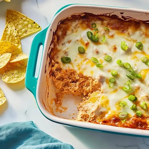 Un plato de dip texano con queso.