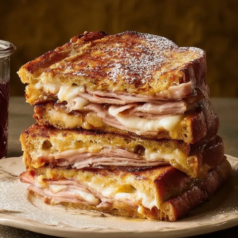 Un montón de sándwiches Monte Cristo.