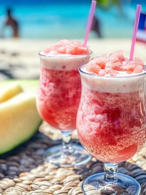 Dos vasos de Otai tongano de sandía.