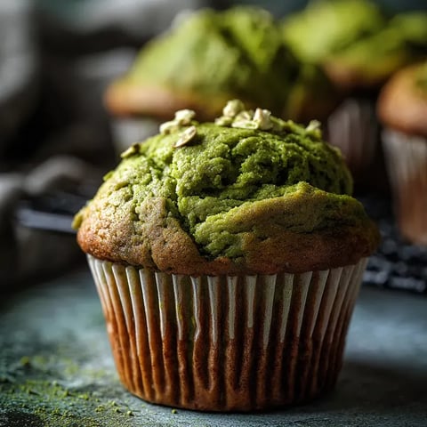 Un muffin cubierto con glaseado verde.