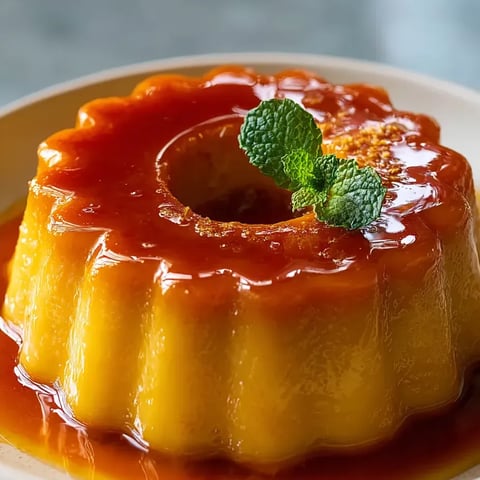 Un postre con hojita de menta arriba.