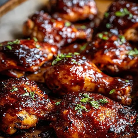 Pollo con salsa BBQ.