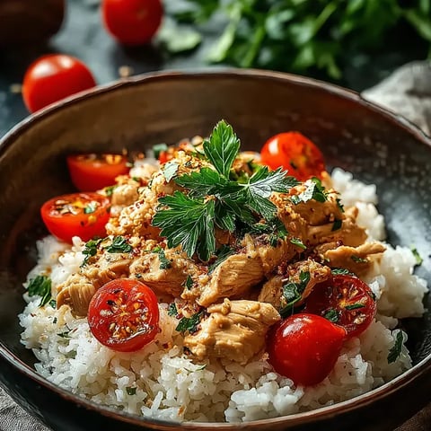 Un bol con arroz y tomates.