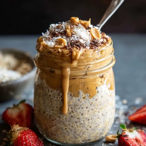 Un bowl de ensalada de pasta con nuez y fresas por encima.