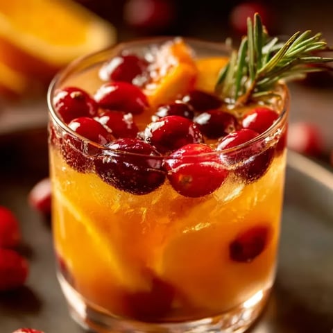 Vaso con jugo de naranja y cítricos como limón y pomelo, decorado con una ramita de canela encima.
