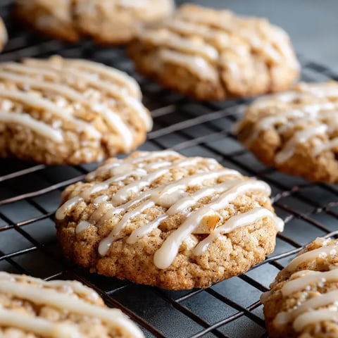 Varios trozos de pan dulce con glaseado y rayas de azúcar sobre una rejilla.