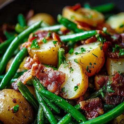 Un bol con Speck, papas, pepino y tomate todo junto.