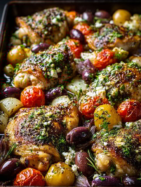 Pollo asado griego delicioso